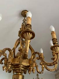lampadario in ottone