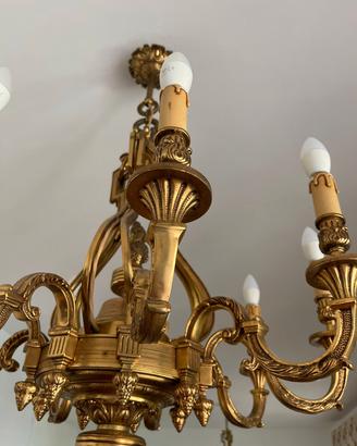 lampadario in ottone