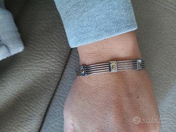 Bracciale uomo con inserti in oro