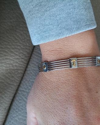 Bracciale uomo con inserti in oro