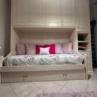 Armadio a ponte con letto singolo – colore avorio