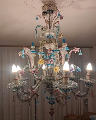 Lampadario Murano antico CaRezzonico attribuitoTil