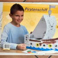 Nave dei pirati XXL in cartone da colorare