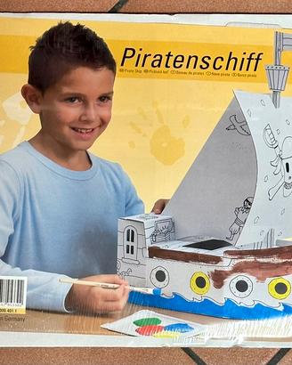 Nave dei pirati XXL in cartone da colorare