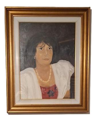 Quadro Ritratto di Donna ad Olio C. Cavalleri 96