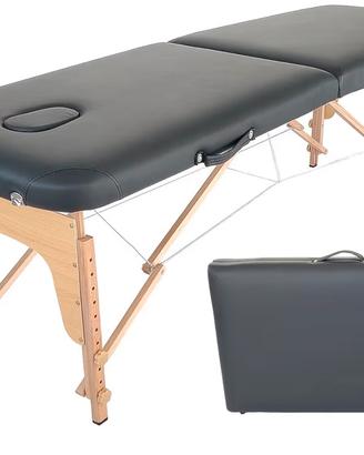 Lettino per massaggi nero richiudibile