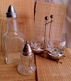 Set da tavola  vetro metallo  '40 '50