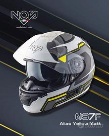 CASCO INTEGRALE MOTO NOS NS7F GIALLO FIBRA VETRO