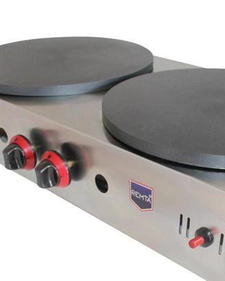 Piastra doppia a gas professionale per crêpes