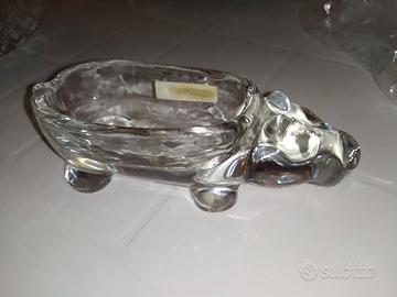 Soprammobile portaoggetti in vetro ippopotamo