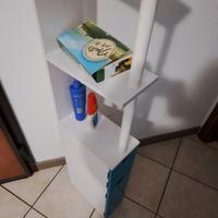 Mobiletto da bagno con mensole in legno, 2 ante