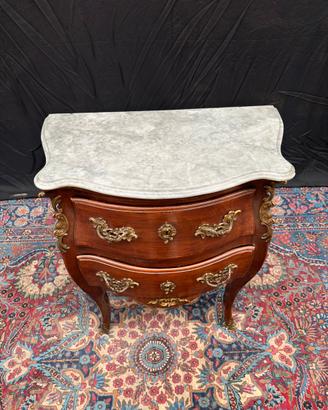 Comoncino antico a due cassetti piano in marmo