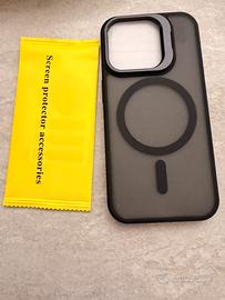Cover Iphone 15 pro nera + vetrino temperato