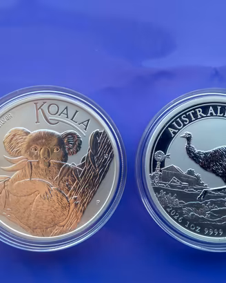 2 MONETE TOP 2026: KOALA+ EMU- OZ 2  argento 999.