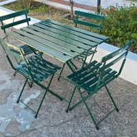 Completo tavolino da giardino sedie chiudibili emu