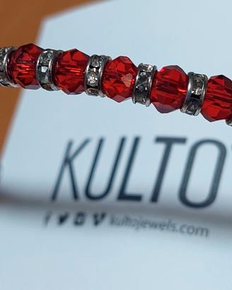 Bracciale con perline rosse Kulto