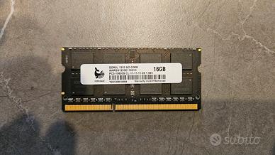Memoria ram DDR3 16GB 1333MHz sodimm
