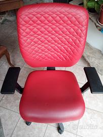 sedia ufficio girevole saliscendi colore bordeaux