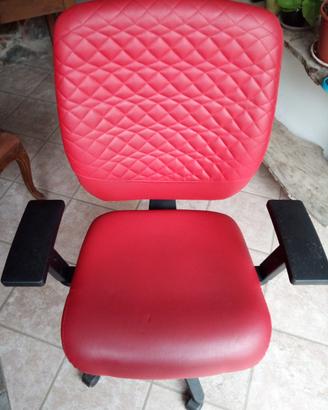 sedia ufficio girevole saliscendi colore bordeaux