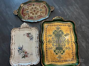 SET 3 VASSOI LEGNO ARTIGIANALI FIORENTINI