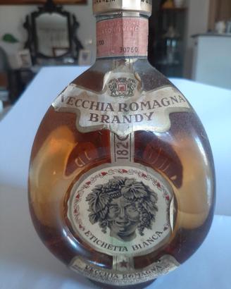 Brandy Vecchia Romagna Etichetta Bianca Vintage