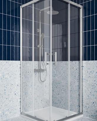 Box doccia angolare 75x75 alluminio cristallo