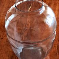 Grande vaso da tavolo in vetro trasparente vintage