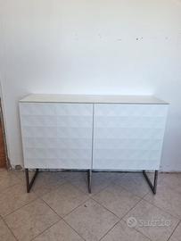 Mobile IKEA bianco con piano in cristallo bianco