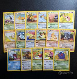 POKEMON Lotto 17 Carte Jungle 1 Edizione 1st NM