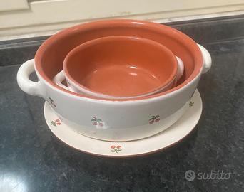 Set di 2 tegami più piatto in terracotta PIRAL