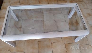 tavolino legno e vetro