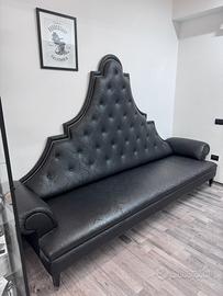 DIVANO ELEGANTE SEMI PELLE NERO