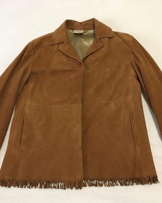 Stefanel giacca in pelle scamosciata da donna