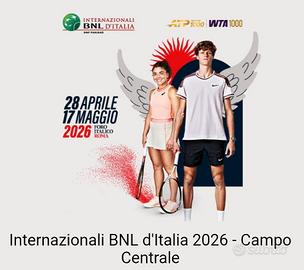 N. 2 Biglietti Tennis Internazionali BNL d'Italia