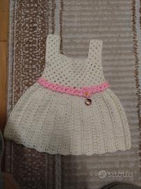Gonna e vestito Bambina lana  uncinetto 2 anni