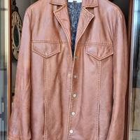 Cappotto in vera pelle di colore marrone taglia 48