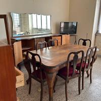 Sedie vintage legno e velluto rosso