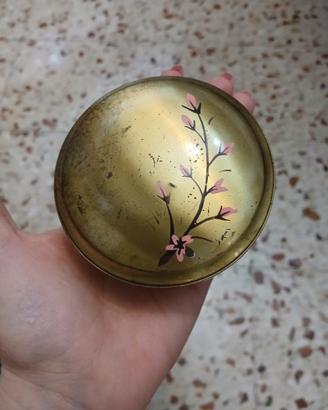 Scatolina portagioie vintage ottone e smalto