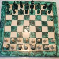 scacchiera dama malachite vintage