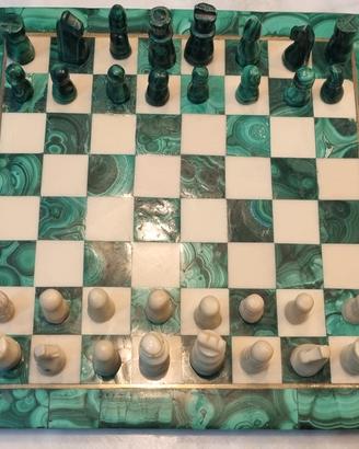scacchiera dama malachite vintage