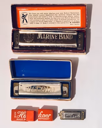3 armoniche a bocca Hohner, anno  1974