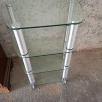 Carrello sala porta tv vetro alluminio