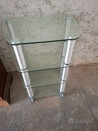 Carrello sala porta tv vetro alluminio