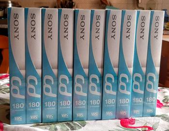 LOTTO 10 VIDEOCASSETTE VERGINI SONY DA 180 MINUTI