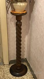 Colonna portavaso in legno stile classico