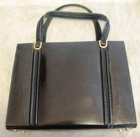 Borsetta in pelle di lucertola nera - Originale Vi