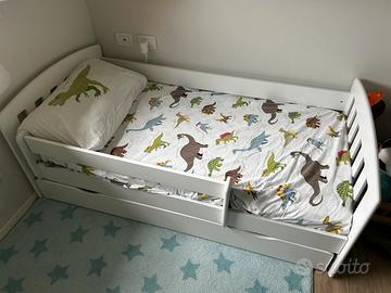 Lettino montessori con cassettone,sponda,materasso