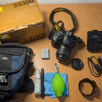 Nikon D3300 + Obiettivo 18-55mm PARI AL NUOVO + Ac