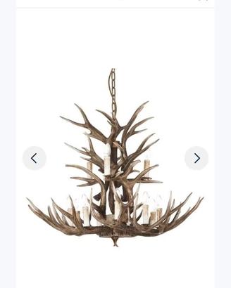 Lampadario rustico cervo ideal lux chalet