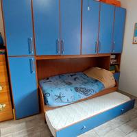 Armadio cameretta a ponte con doppio letto